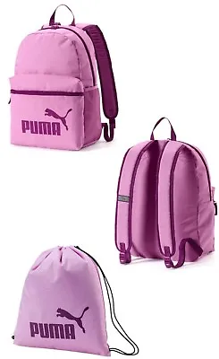$63.30 • Buy U GET 2 BAGS NEW & TAGS Puma Backpack Bag & Phase Gym Sack ORCHID SET