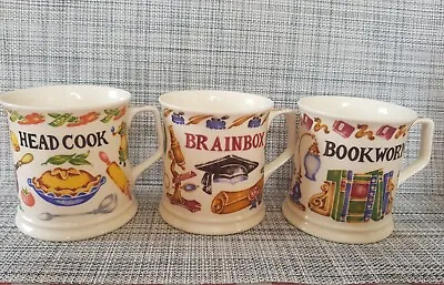 £16.99 • Buy 3 Past Times Mugs Brain Box / Book Worm / Head Cook