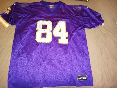 Randy Moss Minnesota Vikings Home Jersey Mens 2XL Purple White Puma Vintage • $12