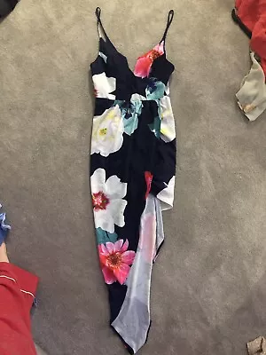 £12 • Buy Womens Asos Ginger Fizz Dress Size 8 Dipped Hem Floral Thin Straps