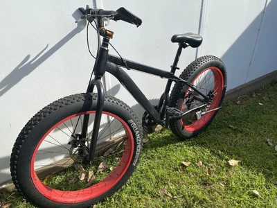 $290 • Buy Black 26  Large Fat Tire Bicycle Front Suspension Mountain Bike 7 Speed