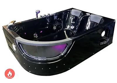 Whirlpool Bathtub Hydrotherapy Black Hot Tub Double Pump + Heater ORION 2 Person • $3319