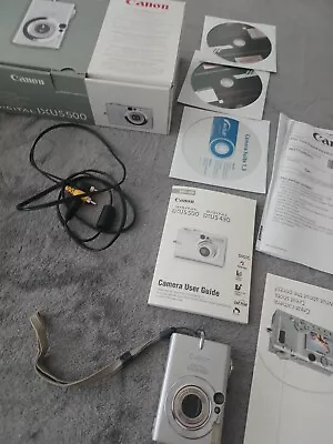 Canon IXUS 500 5.0MP Compact Digital Camera - Silver  Boxed & Accessories  • £41.99