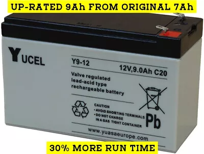 Y9-12 12v 9Ah YUASA YUCEL Lead Acid Rechargeable Battery NP7-12 NP9-12 • £23.99