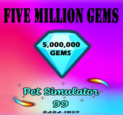 Five Million Gems - 5M Diamonds - 5000000 G - Pet Simulator 99 - PS99 - Fast • $3.99