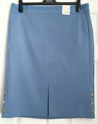  M&S PER UNA Front Split Pencil Midi Skirt - Azure Blue Size UK 20 - T594006U • £9.99