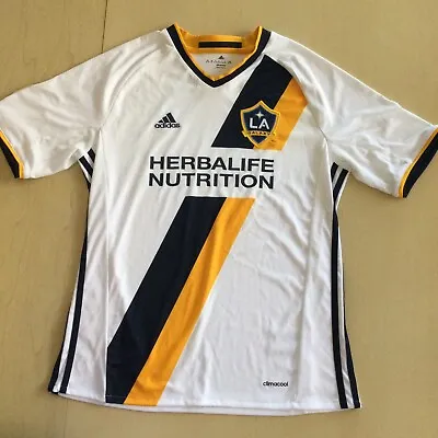 Youth Adidas LA Galaxy Herbalife White Soccer Jersey XL Climacool MLS • £28.92
