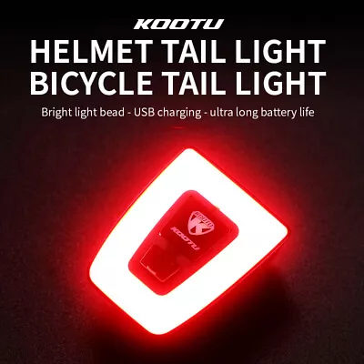 KOOTU 2PCS Bike Tail Light Rechargeable Helmet Lamp Front Rear LED Light 9 Modes • $13.99