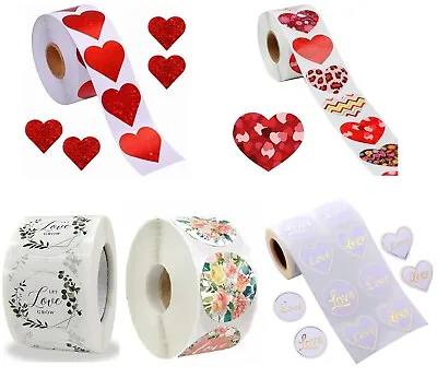 ❤️38mm EXTRA LARGE Stickers RED LOVE HEART SHAPE Labels Heart RED  VALENTINE • £3.99