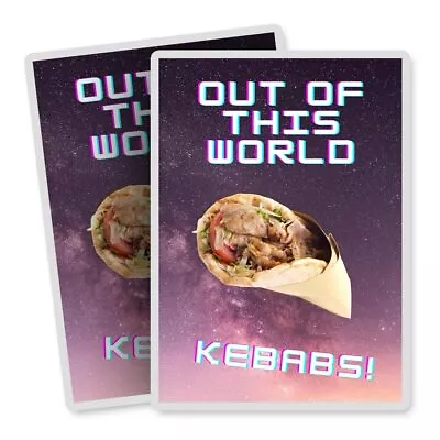 2x Vertical Vinyl Stickers Funny Kebab Wrap Takeaway Menu #63118 • £3.99