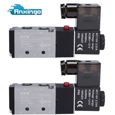 2X 1/4  NPT 4 Way 2 Position Directional Control Air Solenoid Valve 110/120V AC • $21.84