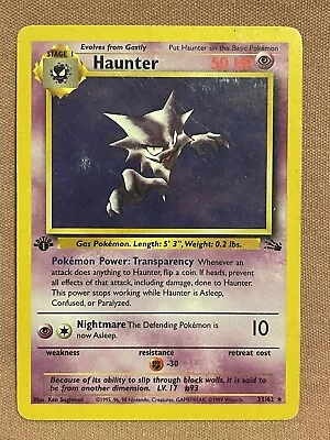 1x Haunter - 21/62 - Rare - 1st Edition Moderate Played Pokemon G1 - Fossil • $7