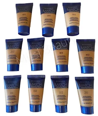 2 X 15ml Rimmel Match Perfection Foundation Sample Case Handbag Travel Size • £3.75