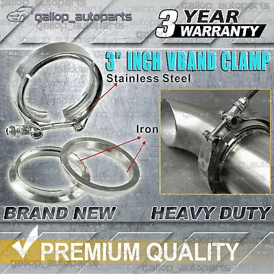 3  Inch 76mm V-Band Vband Clamp Stainless Steel Flange Turbo Exhaust Downpipe AU • $19.51