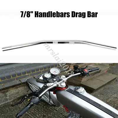 7/8  22mm Motorcycle Handlebar Drag Bar Chrome For Honda Yamaha Suzuki Harley • $28.50