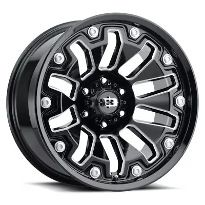 1 New Vision 20X9 5x5.5 5x139.7 12 Gloss Black Milled Spoke Armor Wheel/Rim • $277.01