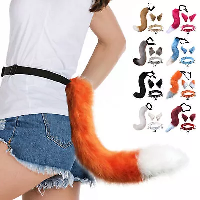 Fox Tail Ears Set Animal Element Adjustable Wolf Tail Bell Cocker Unisex  • $21.65