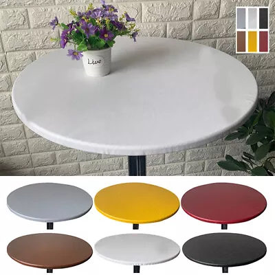 Round Table Cover Cloth Protector Elastic Waterproof Polyester Tablecloth Fitted • $14.42