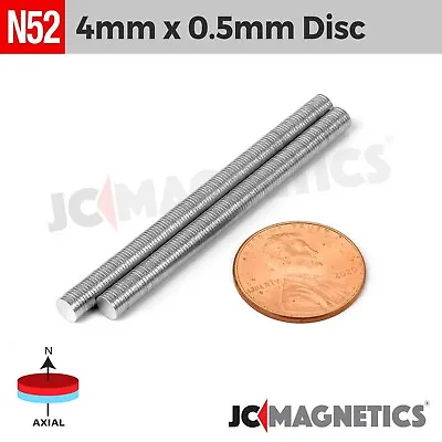 4mm X 0.5mm 5/32 X1/64  N52 Rare Earth Neodymium Small Thin Magnet Disc 4x0.5mm • $13.50