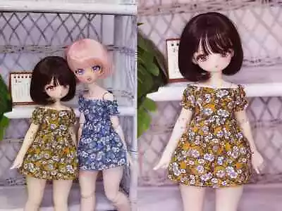 CottonHoney Mustard Yellow Floral Dress For1/4 MSD MNF Slim BJDs • $15