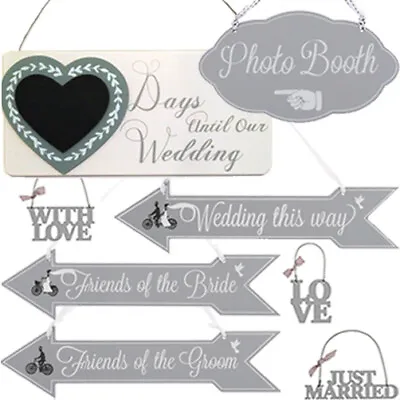 £4.50 • Buy WEDDING ARROW HANGING PLAQUE SIGN GIFT TAG Party Venue Decor Direction Hanger