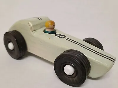 Vintage Wooden Race Car Toy With Driver  • $29.90