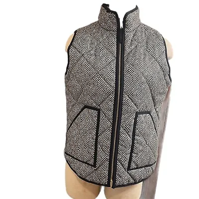 J.Crew Women’s Herringbone Excursion Quilter Puffer Down Vest Size Medium • $29.98