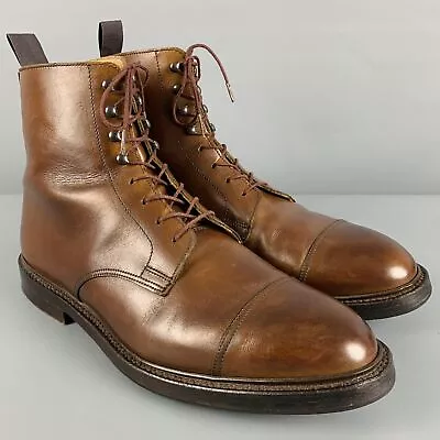 CROCKETT & JONES Size 10 Brown Leather Cap Toe Boots • $633.89