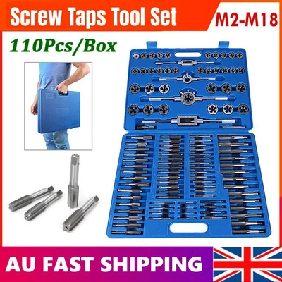 $80.99 • Buy 110Pcs High Speed Steel  Tap & Die Set Screw Thread Taper Drill Tool Kit
