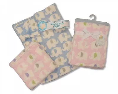 Supersoft Snuggle Wrap Layered Wrap Blanket Blue Pink 75 X 100 33 Baby Babies • £9.40