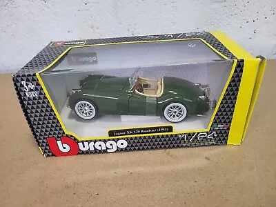 BURAGO British Racing Green JAGUAR XK 120 Roadster 1951 Car 1:24 Scale • £8.99