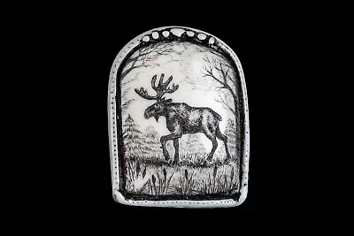 Moose Pin/Pendant. Moosup Valley Rachel Badeau Scrimshaw Etched • $33.15