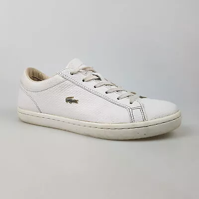 Women's LACOSTE 'Straightset 316' Sz 6 US Shoes White Leather | 3+ Extra 10% Off • $38.49