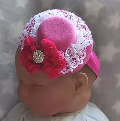 Baby Girl Headband Mini Top Hat Headband Photography Prop/gift/wedding • $7.47