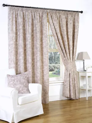 GENESIS MINK 66 X 72 PENCIL PLEAT FULLY LINED CURTAINS HEAVY LUXURY QUALITY  • £33.99