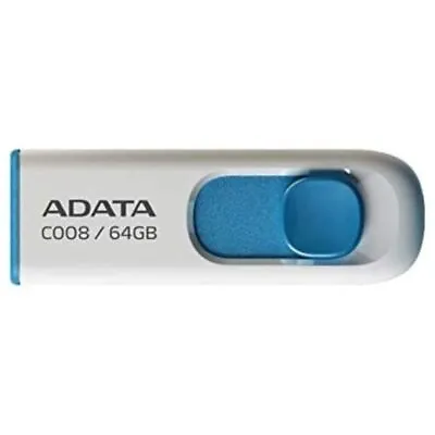 ADATA 64GB USB 2.0 Retractable Capless Flash Drive Red • $14.99