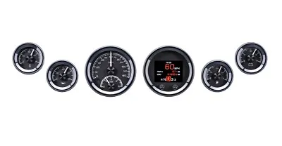 Dakota Digital Universal Round Analog 6 Gauge System Black Alloy Kit HDX-2060-K • $1467.75