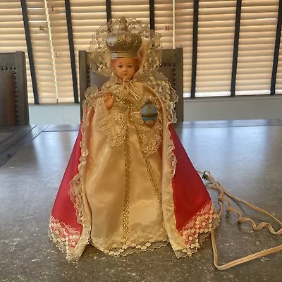 Vintage Statue Infant Of Prague Jesus Religious Statue Nan-San Lights Up 12” • $24.99