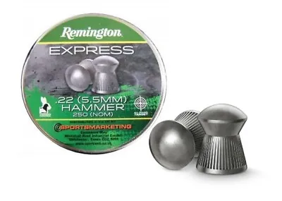 Remington Express Hammer .22 / 5.5mm Round Domed Air Pellets • £5.99