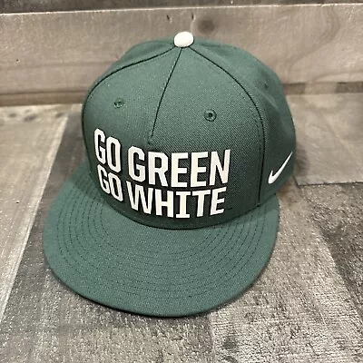 Nike Strap Back Flat Bill Hat MSU Spartans Go Green Go White Michigan State • $17.99