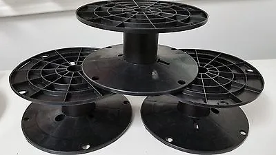 LOT OF 15 Black Plastic Spool Cable Wire Reel 6 1/2   Dia X 3  H  WITH 3/4 ARBOR • $52.94