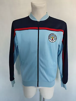 Manchester City Retro Replicas Score Draw Football Sweatshirt Zip Track Top M • £32.39