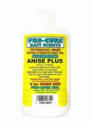 Pro-Cure Anise Plus Bait Oil - Pink 8 Ounce • $27.40