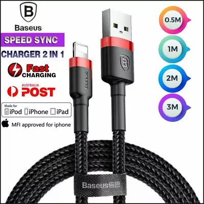 Genuine BASEUS 2.4A USB To Lighting Charging Cable Cord For IPhone 13 12 Pro XS • $7.15