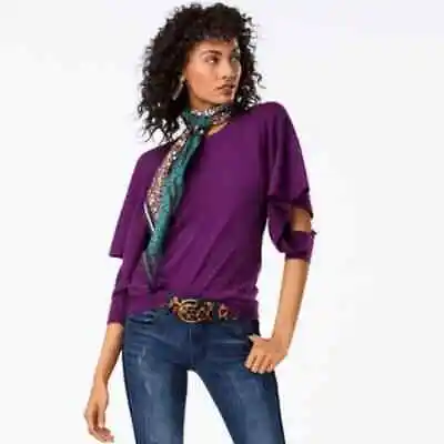 CAbi French Violet Peek Pullover 3708 Top • $25.20