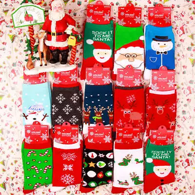 Women Men Christmas Soft Cotton Sock Santa Elk Ankle High Winter Warm Xmas Socks • $3.99