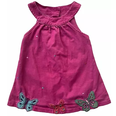 £11.39 • Buy Bonnie Jean Dress Girls 4T Pink Corduroy Butterfly Embroidered Applique Jumper