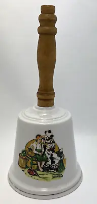 Vintage Bell Norman Rockwell  The Runaway  Circus Clown With Boy  Wood Handle • $12