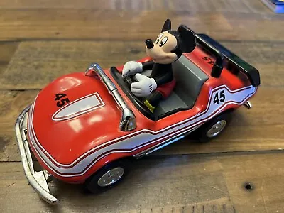 Mickey Mouse Race Car Toy (6.5  Long) Tin Metal Walt Disney Buggy Vehicle • £14.45