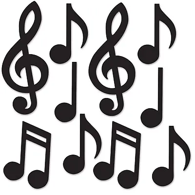 Music Note Shape Paper Cutouts - Music Party Decorations - Music Craft Supplies • $3.95